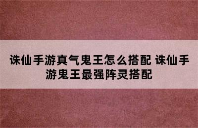 诛仙手游真气鬼王怎么搭配 诛仙手游鬼王最强阵灵搭配